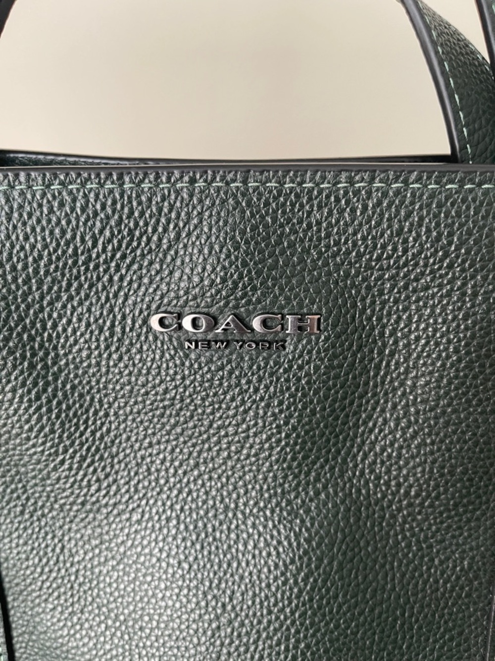 Coach Pebbled Leather Tote in Forest Green - Picture 5 of 15